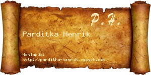 Parditka Henrik névjegykártya